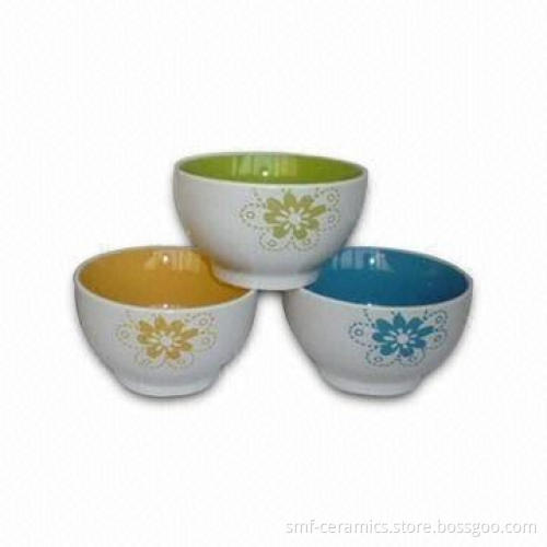 Ceramic Dinnerware Sets, Comes in 5-inch Glazed Bowl with Hand Paintings